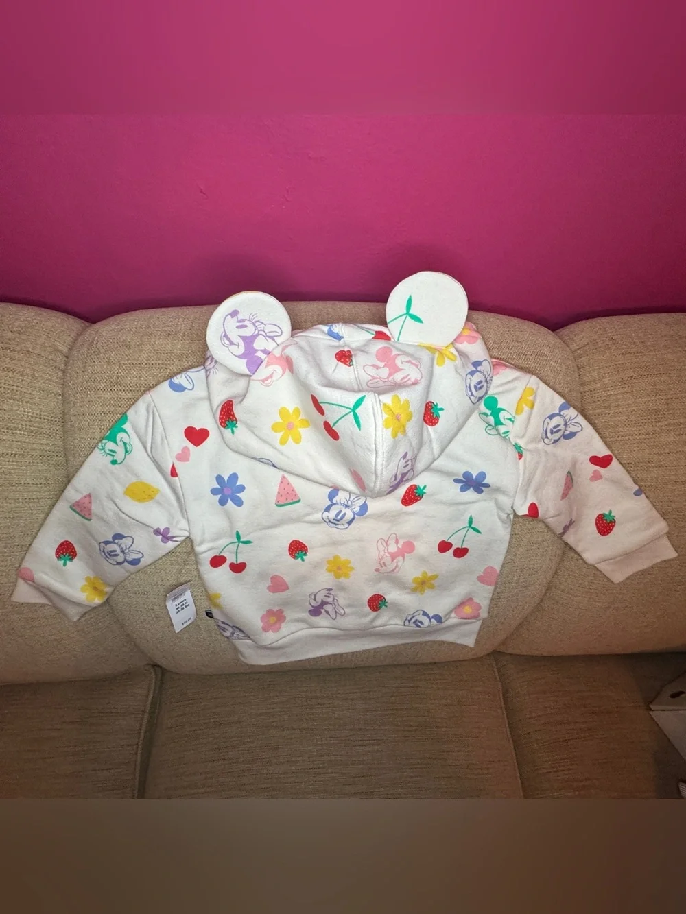 🆕 NWT Baby GAP x Disney Minnie Hooded Zip-Up w/ Ears 🆕